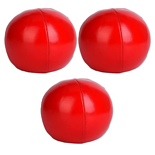 Culnflun Jonglier Ball Set Haltbarkeit Tränen widerstehen PU Leder Clown Jonglieren Bälle für Anfänger -Profis Kinder Kinder (Red) von Culnflun