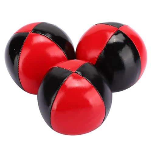 Culnflun Jonglierball, 3 Stück, Rot, Schwarz, High-End, tragbar, PU-Leder, EPS, feine kolloidale Partikel, Jonglierball für Kinder, professionelle Leistung von Culnflun