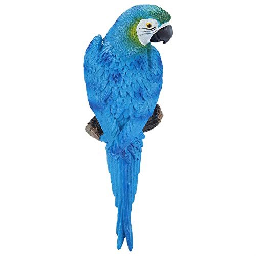 Culnflun Lebensechte Vogelfigur aus Kunstharz, Papageienspielzeug, Gartenskulptur, Wanddekoration für Zuhause, Desktop, Garten, Fotografie-Requisiten (No. 1 Blue Left) von Culnflun