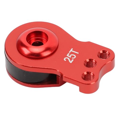 Culnflun Leichter Servo-Saver aus Aluminiumlegierung, 25 Zähne, Universal-Servoarm, RC-Car-Lenkgenauigkeit, Verbessert das Leichtgewicht, Passend für 1/10 RC-Cars (Rot) von Culnflun