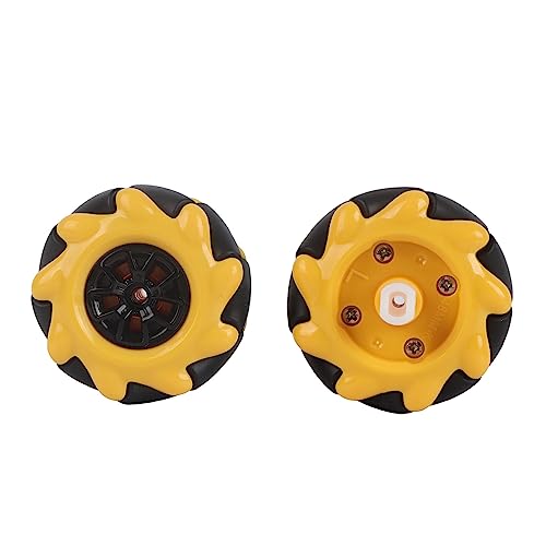 Culnflun Mecanum-Rad, Gelb Schwarz, 4 Stück, intelligente Roboter-Autoteile, Zubehör, omnidirektionale DIY-Spielzeugkomponenten, 48 mm (1 Pair) von Culnflun