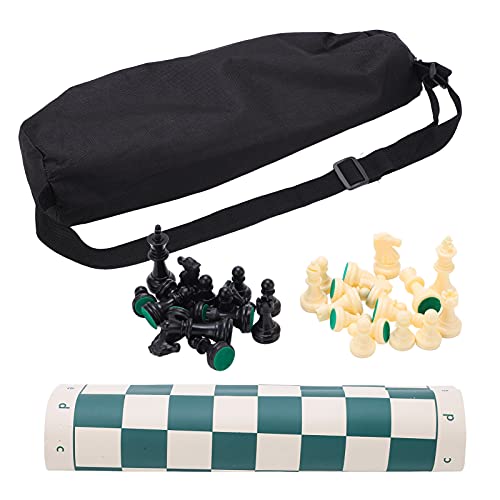 Culnflun PVC tragbares Schach, Reiseklappsets Indoor Outdoor -Spielenrelaxation mit lässiger Reißverschlussbeutel leicht zu tragen von Culnflun