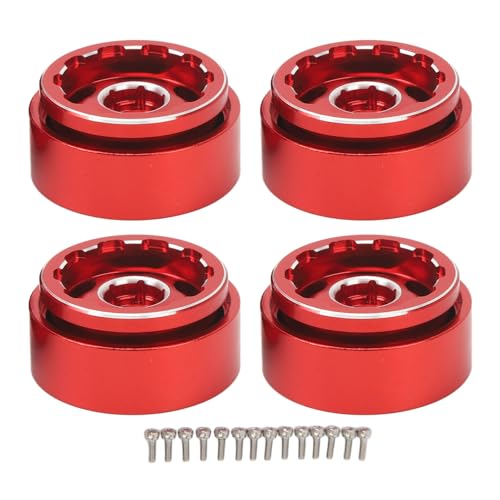 Culnflun RC Auto Beadlock Wheels Rims Haltbarkeit Aluminiumlegierung 1,0 -Zoll - für Traxxas 1/18 RC -Autos (Red) von Culnflun