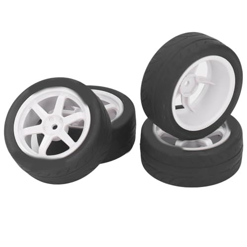 Culnflun RC -Auto Reifen Gummi -Plastik Plastik Universal Wheel TT01 TT02 XV01 XV02 Fernbedienungsfahrzeug 1/10 (Weiß) von Culnflun