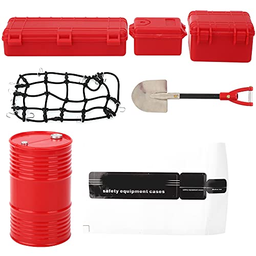 Culnflun RC Car Decorative Werkzeuge, Öllauf -Aufbewahrungsbox -Schaufel -Gepäck -Nettoaufkleber, RC Car Decorative Tools Accessoire (Rot) von Culnflun