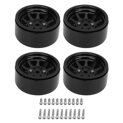 Culnflun RC Wheel Hub Zink Legierung Stahl 1,9 Zoll 10 Felgen Crawler Autorad für axiales SCX10 III III (Schwarz) von Culnflun