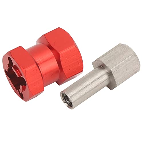 Culnflun RC-Zubehör, Verlängerungsrad-Sechskant-Nabentreiber-Adapter, verlängerte Kletterschienensimulation 1,9 Zoll, für D90 AX10 CC01 SCX10 F350 (Red) von Culnflun