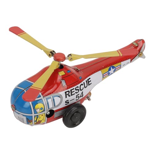 Culnflun Vintage Eisen Hubschrauber Uhrwerk Spielzeugwicklung Flugzeug Vintage Dekorative Sammler -Eisenkonstruktion für Kinder von Culnflun