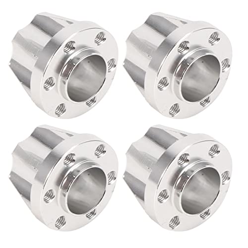 Culnflun Wheel Hex Hub, Aluminiumlegierung Silber 1,9 Zoll 4PCS -Set für SCX10 4 D90 1/10 RC -Auto -Modell -Upgrade -Zubehör (20mm) von Culnflun