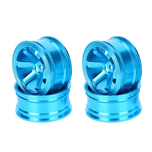 Culnflun Wheel Hub, 4pc Fel CNC Aluminiumlegierung Ersatzzubehör für 1/10 RC Flat Running Drift Car (Six-Spoke Blue) von Culnflun