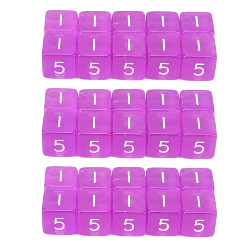 Culnflun transparent gefärbter Kunststoff 6 -Seiten -Würfel Würfel 30pcs Fun Math Game Educational Toy Set für Kinderparty (Purple) von Culnflun