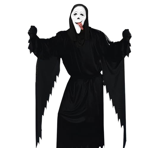 Cultica Scary Movie Ghostface Kostüm-Set, Maske und Kutte mit Gürtel, Einheitsgröße von Cultica