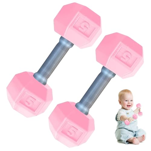 Cunlvyyds 2 PCs Hanteln für Baby Mini 1,8x4.7 in Silikon -Handhebe -Set für Fitness -Training lustige Sportspielzeug für Kleinkinder (Stil 1) von Cunlvyyds