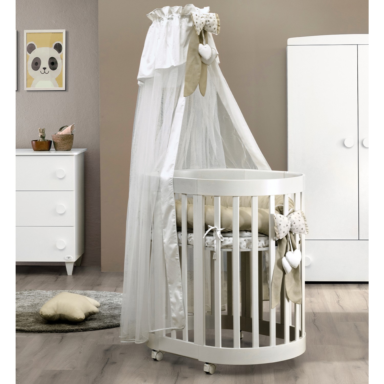 Culla Evolutiva in Lettino Co-Sleep Montessori Cuoricini Leonardo Bianco completa di Materassi e Piumoni Culla Evolutiva in Lettino Co-Sleep Montessori Cuoricini Leonardo Bianco completa di Materassi e Piumoni von Cuoricini