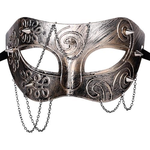 Cupimatch Geistermaske im Steampunk-Stil, venezianische Karnevalsparty, für Herren und Damen, Halloween-Geschenke, Roségold von Cupimatch