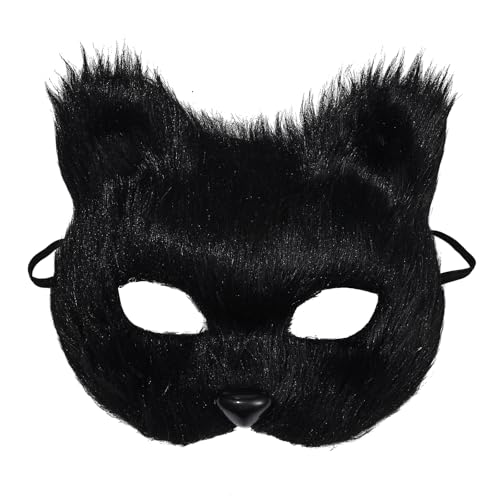 Cupimatch Maske Bär Halloween Party: Maskierte schwarze Bärenmaske Karneval mit pelzigen Tieren Ostern Pelz für Männer und Frauen - Karneval Maske Cosplay Kostüme von Cupimatch