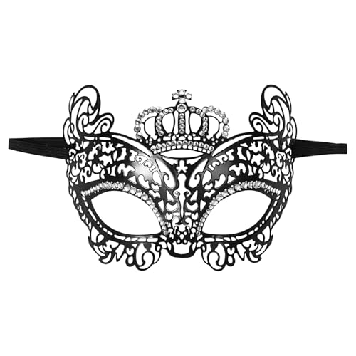 Cupimatch Masken Kostüm Damen Maskerade: Venezianische Hohle Kronenmaske mit Diamanten Vintage Steampunk Ballmaske Tanzmasken Festival Feiertag Party Kleid für Frauen von Cupimatch