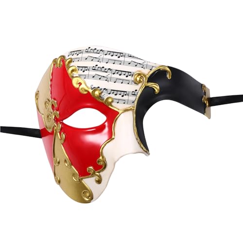 Cupimatch Masken Kostüm Herrenmaskerade Maske: Maskerade Maske Vintage Venezianische Maske Männliche Oper Phantom Halbgesichtsmaske Festival Feiertag Party Kleid für Männer von Cupimatch