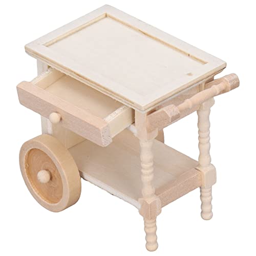 Cuque Mini-Essenswagen, dekorative Spielzeuge geben vor, einen 1/12 Puppenhaus-Mini-Speisewagen zu Spielen von Cuque