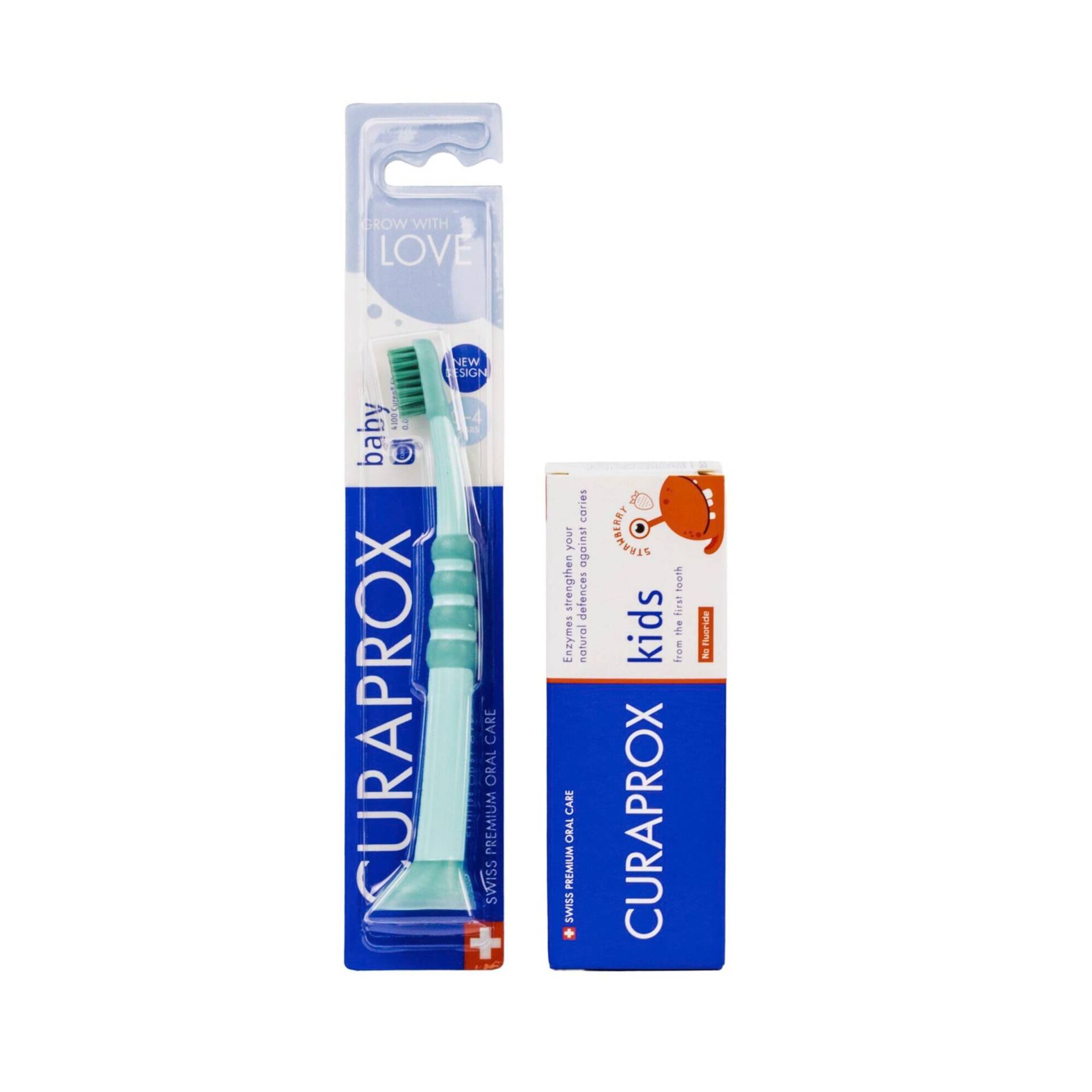 Curaprox 2er-Set Baby Zahnbürste und Zahnpasta Erdbeere Curaprox 2er-Set Baby Zahnbürste und Zahnpasta Erdbeere von Curaprox