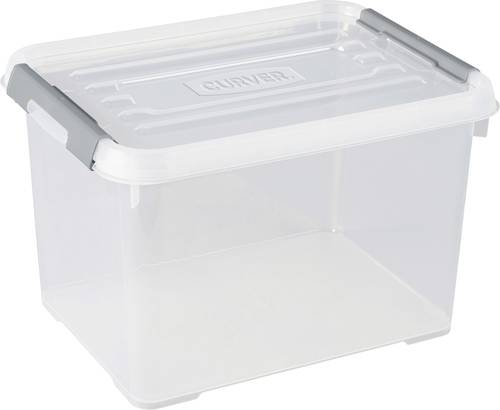 Curver 243808 Aufbewahrungsbox HANDY stapelbar (L x B x H) 400 x 290 x 260mm Transparent, Silber 1St von Curver