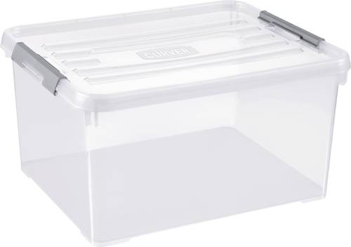 Curver 243813 Aufbewahrungsbox HANDY stapelbar (L x B x H) 490 x 390 x 250mm Transparent, Silber 1St von Curver