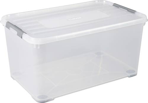 Curver 243857 Aufbewahrungsbox HANDY stapelbar (L x B x H) 800 x 500 x 687mm Transparent, Silber 1St von Curver