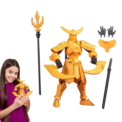 Cushangty 3D-Figuren,3D-gedruckte Figur, Mehrgelenkige Actionfiguren, Zusammenbaubare, Flexible Actionfigur Lucky mit Mehreren Gelenken für Modellbausammler von Cushangty