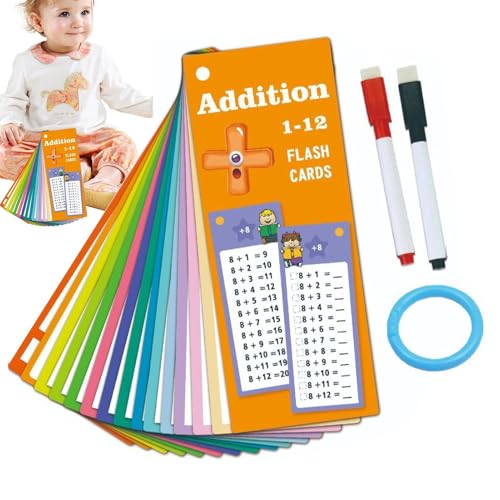 Cushangty Additions-Lernkarten, Multiplikations-Lernkarten,Arithmetik-Mathe-Lernkarten für Kleinkinder | 14x pädagogische Mathe-Spiele für Kinder, Karteikarten für die Abteilung Math Manipulatives von Cushangty