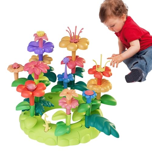 Cushangty Baum- und Blumenspielzeug, Blumen-Baukasten | Bildungsaktivität für Vorschulkinder,Bausteine, Sortier- und Stapelspielzeug, Stapelspiel-Spielset für und Mädchen von Cushangty