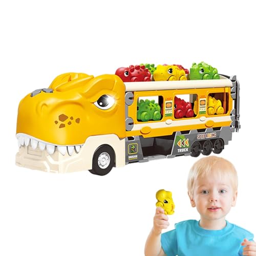 Cushangty Dino-Trucks für,Dinosaurier-Transporter-Truck | Licht- und Sound-Spielset, Dinosaurier-Transporter, Transportwagen | Faltbares Transporter-Spielset, Dinosaurier-Figuren, Spielzeug für und von Cushangty