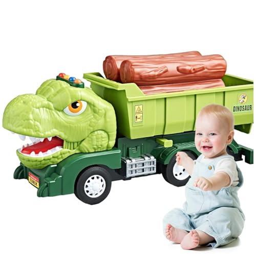 Cushangty Dinosaurier-LKW-Transporter, Dino-LKWs für | Spielzeugfahrzeuge LKW-Spielzeug,Dino-Spielzeug für, Lernspielzeug, Dinosaurier-Technikfahrzeug, Rückziehauto, reibungsbetriebenes Autospielzeug von Cushangty