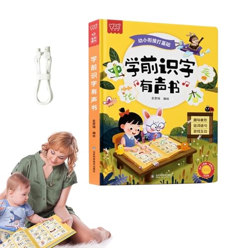 Cushangty Englischsprachige Bücher für Kinder, Chinesisches Hörbuch | Chinesisch-Lernbücher für Kinder,Elektronische Mathematik-Englisch-Lernbücher, Früherziehungsspielzeug von Cushangty