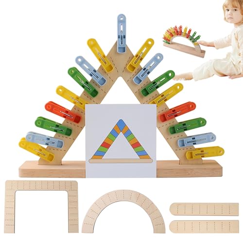 Cushangty Farblich passendes Sinnesspielzeug,Farblich passendes Spielzeug - Pädagogisches Farb-Lernspielzeug - Feinmotorik-Spielzeug für Kinder, buntes Clips-Matching-Spielset, von Cushangty