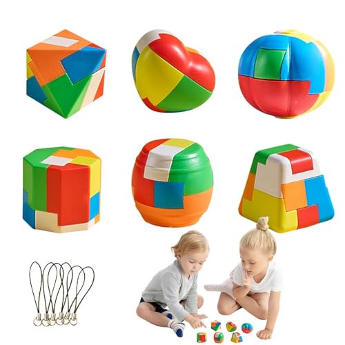 Cushangty Gehirn-Puzzle, Denksport-Puzzle für Kinder,3D Interlock Puzzle Brain Teaser Spielzeug | Denksport-Puzzlespiel, pädagogisches 3D-Freischalt-Interlock-Puzzle-Spielzeug für Kinder von Cushangty