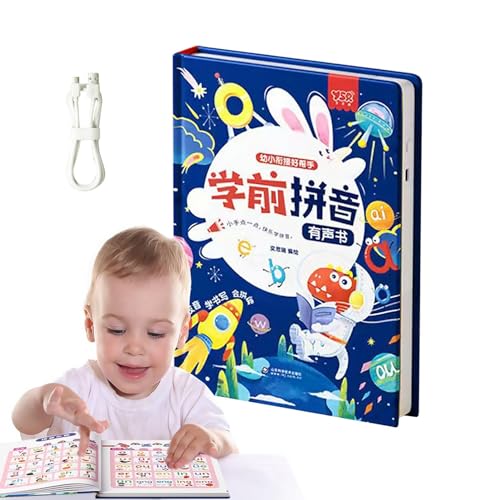 Cushangty Hörbuch für Kinder, Buch mit Lernaktivitäten im Vorschulalter - Chinesisch-Lernbücher für Kinder - Interaktives Englisch sprechendes elektronisches Spielzeug, Mathematik-Früherziehung von Cushangty