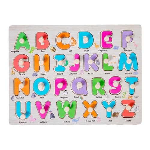 Cushangty Holzpuzzles - Vorschulpädagogisches Steckpuzzle-Set | Feinmotorik, frühes Lernen, pädagogisches Aktivitätsspielzeug, Geschenk für Kleinkinder im Vorschulalter von Cushangty