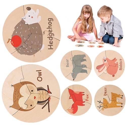 Cushangty Holzpuzzles für Kleinkinder, sensorische Spielzeuge, Holz-Tierblöcke für Kinder | Formsortierpuzzle Lernpuzzle - Sensorisches Spielzeug-Puzzle für die frühe Bildung von Cushangty