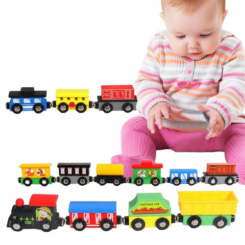 Cushangty Holzzugzubehör, Zugspielzeugmagnet -Set - Magnetic Kids Puzzle Toys Train Set | Bildungsspiel mit 13 Wagen für Kindergärtnerinnen Mädchen für Kindergärtnerinnen von Cushangty