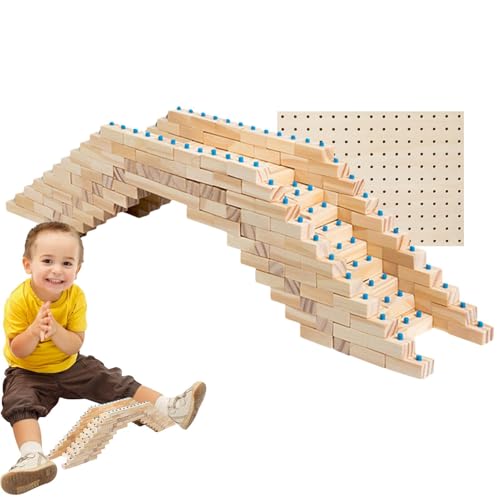 Cushangty Kinder Holzblöcke, Architekten Bausteine ​​ | Little Architect Construction Toy - Building Block Toy, Vorschullernaktivitäten, Feinmotorikspiele von Cushangty