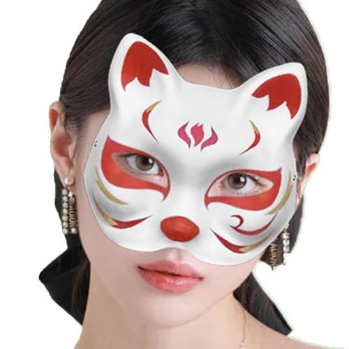 Cushangty Leere Katzenmaske, Katzenmasken zum Bemalen | Bemalbare Blanko-Masken,Halbe Gesichtsbedeckung, Cosplay-Requisiten für Maskerade Halloween, Bastelmaske für Weihnachtskarneval von Cushangty