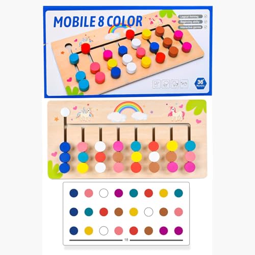 Cushangty Lernspielzeug Schiebepuzzle, Schiebepuzzle-Brettspiel - -Brettspiel zur Farbanpassung - Pädagogisches Logikspiel, kreatives pädagogisches Logikspiel für, Mädchen, Kinder von Cushangty