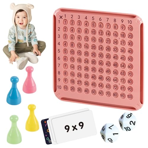 Cushangty Mathe -Spiel für Kinder, Multiplikations -Brettspiel,Holzmathemaschinenzeit Tisch | Interaktives Lernspielspielzeug für Kinder 8-12 Klassenzimmer von Cushangty