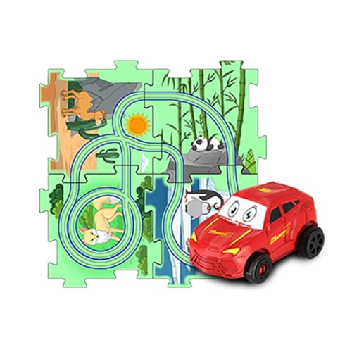 Cushangty Puzzle-Autobahn-Set,Puzzle-Racer-Kinder-Autobahn-Set | Rennstrecken-Lernspiele Puzzle-Eisenbahnwagen | Puzzle Racer Feinmotorikspielzeug, Puzzlebahn Lernspielzeug Landthema für Kinder ab 3 von Cushangty