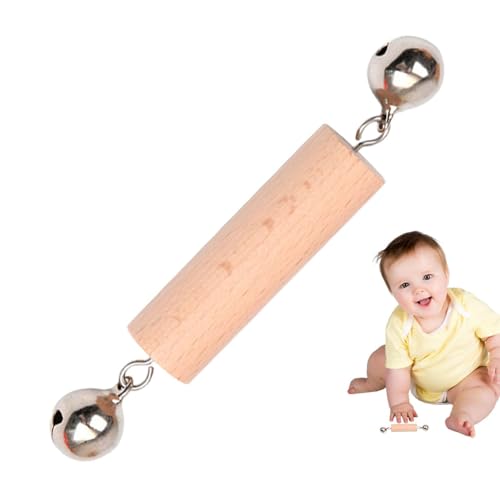 Cushangty Rassel,Safe Interlocking Discs Baby Holzspielzeug | Säuglings-Kleinkind-Entwicklungsspielzeug für 0-3 Kleinkinder Kinder Natürliches Greifen mit den Fingern von Cushangty