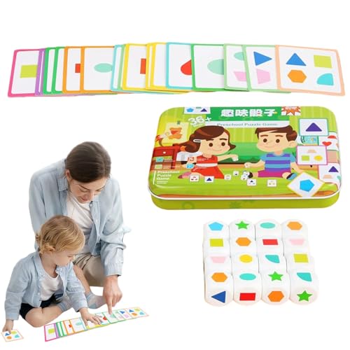 Cushangty Sortierwürfelspiel, Würfelspielzeug für Kinder,Würfelspielzeug für die Schule | Form Kognition Puzzle Würfel Spaß Brettspiele, Holzwürfel Spielzeug Logik Denken für Kinder für Mädchen von Cushangty