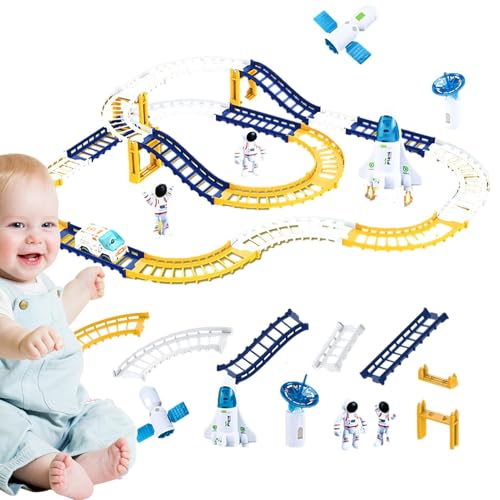 Cushangty Spielzeugrennbahn, Rennautobahn | Lernspiele Autospielzeug Rennstrecke | Spielzeug für Kleinkinder, Weltraum-Universum-Autobahn, Schienenspielset, Feinmotorikspielzeug, Lernspielzeug für und von Cushangty