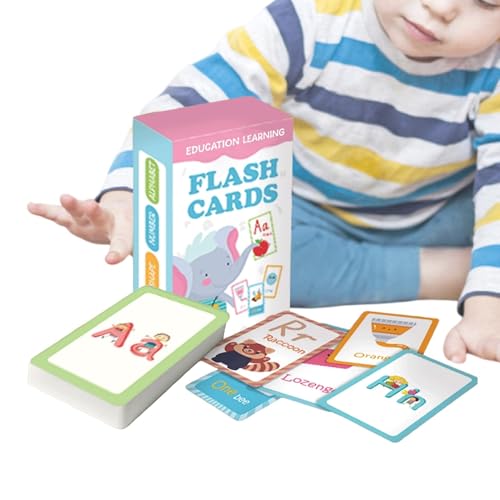 Cushangty Sprechende Lernkarten für Kinder, Lernkarten im Taschenformat für Kinder, Karteikarten Alphabetfarben Kognitive Karteikarten, Taschen-Lernspielzeug für Vorschulkinder, doppelseitige von Cushangty