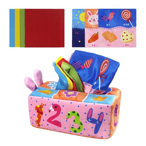 Cushangty Taschentuchbox für Kinder, sensorisches Spielzeug, Taschentuchspielzeug,Knisterpapierspielzeug für | Soft Tissue Box Toys Frühes Lernen, Knisterpapier, sensorisches Spielzeug für Kinder im von Cushangty