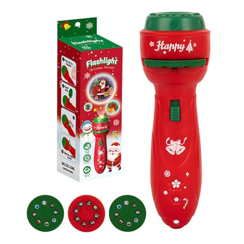 Cushangty Weihnachten Projektor,Weihnachten Kinder Projektor Taschenlampe,Nacht Projektor Kind Projection Flashlight,Weihnachtsspielzeug Projektor Taschenlampe,24 Bilder von Cushangty